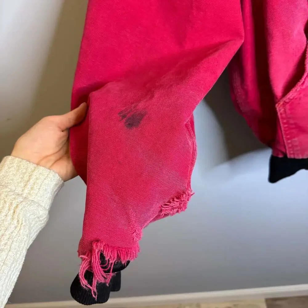 Vintage Y2K Carhartt red active hooded work wear jacket